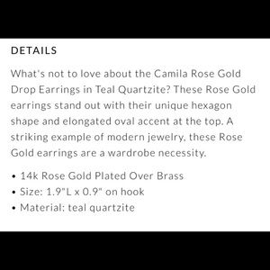 Kendra Scott Jewelry - NEW KENDRA SCOTT CAMILA ROSE GOLD DROP EARRINGS Kendra Scott Jewelry - NEW KENDRA SCOTT CAMILA ROSE GOLD DROP EARRINGS